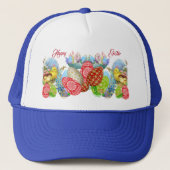 卵狩りハッピーイースター卵かご可愛い キャップ (正面)