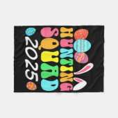 卵狩り分隊2025イースターエッグ狩りファミリーマック フリースブランケット (正面(横))