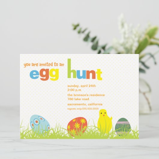 卵狩り-イースターパーティの招待状 招待状 (スタンド正面)