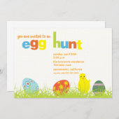 卵狩り-イースターパーティの招待状 招待状 (正面/裏面)