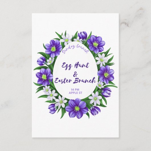 卵狩り、イースターブランチの招待 エンクロージャーカード (正面)