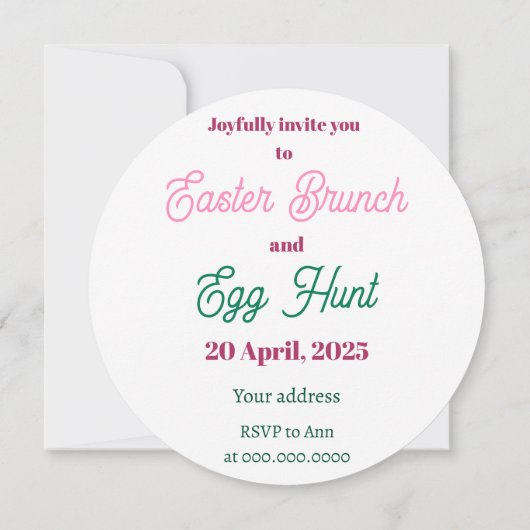 卵狩り。招待状 (裏面)