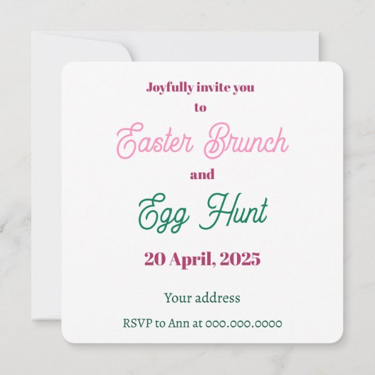 卵狩り。招待状 (裏面)