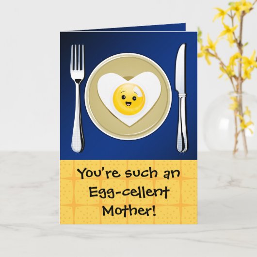 卵細胞かわいいの母の日の挨拶 カード (黄色い花)