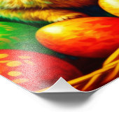 卵絵を描付きイースターバニー フォトプリント            (角)