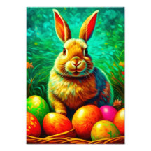 卵絵を描付きイースターバニー