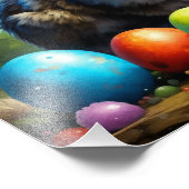 卵絵を描付きイースターバニー フォトプリント            (角)