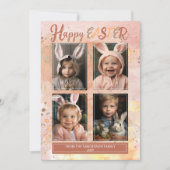 卵色素(ばちゃばちゃ)跳ねる抽象芸術4 – フォトハッピーイースター シーズンカード (正面)