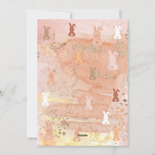 卵色素（ばちゃばちゃ）跳ねる抽象芸術4 – フォトハッピーイースター シーズンカード (裏面)