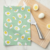 卵静的! -薄緑で… キッチンタオル (四つ折り)