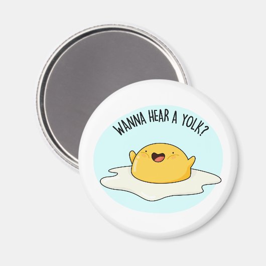 卵黄のジョークおもしろいを聞きたい マグネット (正面/裏面)