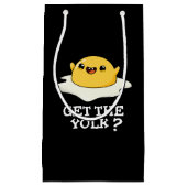 卵黄卵のおもしろいジョークを手に入れる濃いBG スモールペーパーバッグ (正面)