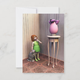 卵(小さな女の子付きバージョン) 案内状