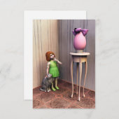 卵(小さな女の子付きバージョン) 案内状 (正面/裏面)