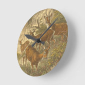 卵-森林のシカの系列 ラウンド壁時計 (傾斜)