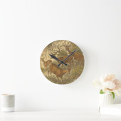 卵-森林のシカの系列 ラウンド壁時計 (ホーム)
