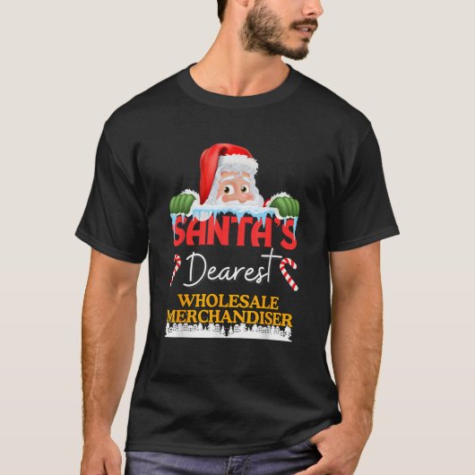 卸売りのバイヤー クリスマスの仕事 プロフェッション サンタ Tシャツ (正面)