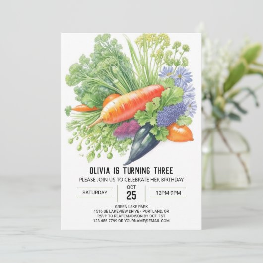 卸売園パーティー誕生日 招待状 (スタンド正面)