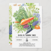 卸売園パーティー誕生日 招待状 (正面/裏面)