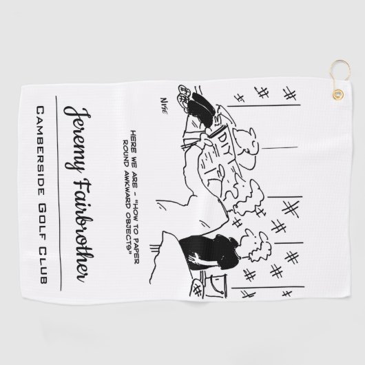 厄介な物体を取り巻く漫画おもしろい ゴルフタオル (横)