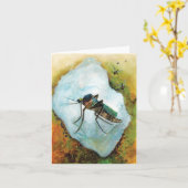 厄介な蚊の夏の楽しみ カード (黄色い花)