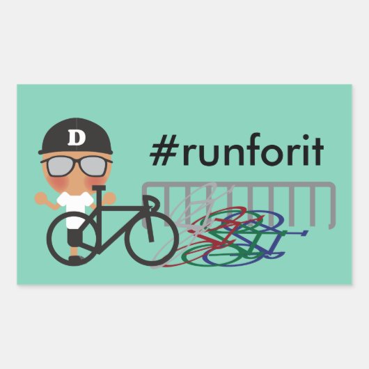 厄介な都市の偶発的なノックダウン自転車ラック 長方形シール (正面)