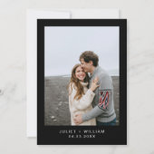 厚いクラレットルビーハートレッドブラック結婚ズ セーブザデート (裏面)