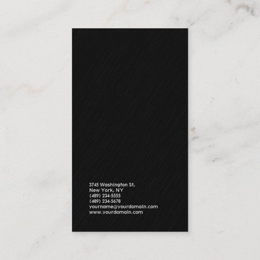 厚いシンプルプレーン灰色ブラックミニマモダンリスト 名刺 (裏面)