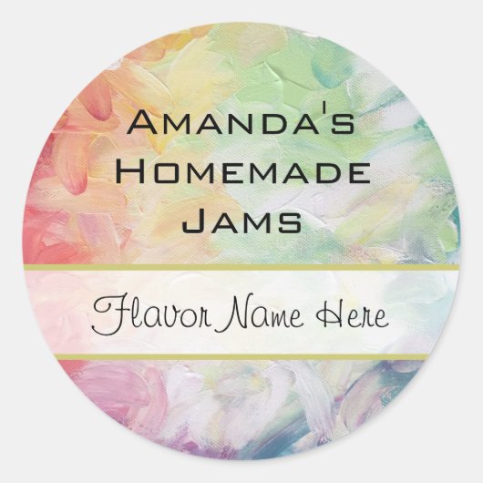 厚いテクスチャの抽象芸術絵を描ジャム ラウンドシール (正面)