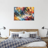 厚いテクスチャ絵を描パターン キャンバスプリント (インサイチュ (寝室))