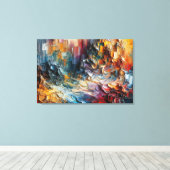 厚いテクスチャ絵を描パターン キャンバスプリント (インサイチュ (ウッドフロア))