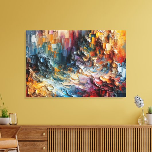 厚いテクスチャ絵を描パターン キャンバスプリント (インサイチュ (リビング))