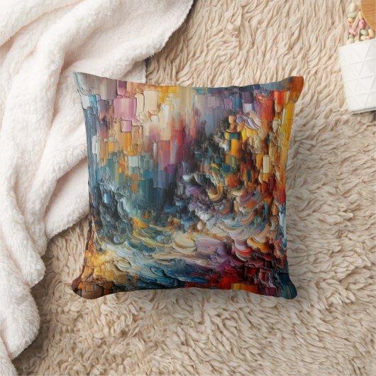 厚いテクスチャ絵を描パターン クッション (ブランケット)