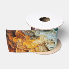 厚いテクスチャ絵を描パターン サテンリボン