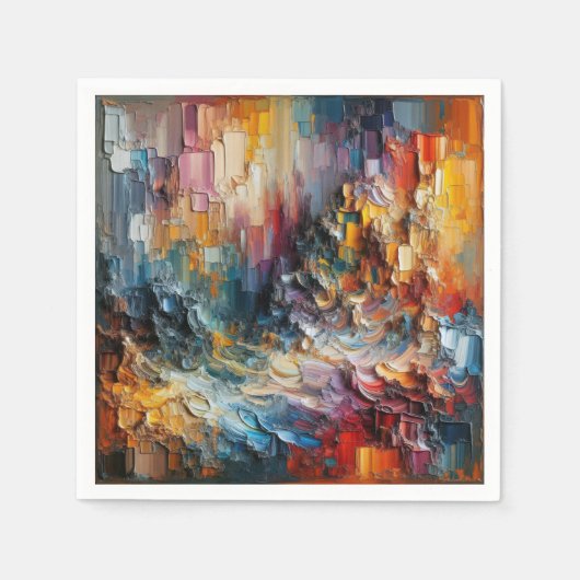 厚いテクスチャ絵を描パターン スタンダードカクテルナプキン (正面)