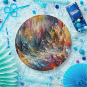 厚いテクスチャ絵を描パターン ペーパープレート (パーティー)