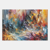 厚いテクスチャ絵を描パターン ラッピングペーパーシート (正面2)