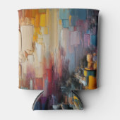 厚いテクスチャ絵を描パターン 缶クーラー (正面)