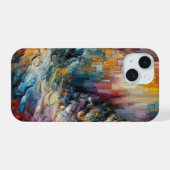 厚いテクスチャ絵を描パターン iPhone 15ケース (裏面横)
