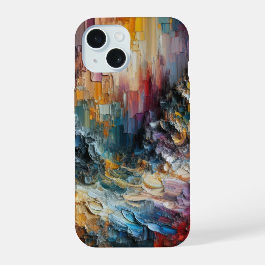 厚いテクスチャ絵を描パターン iPhone 15ケース (裏面)