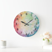 厚いテクスチャ絵を描抽象芸術 ラージ壁時計 (ホーム)