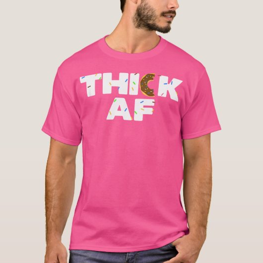厚いドーナツ大好きフィットネス ウエイトリフティング Tシャツ (正面)