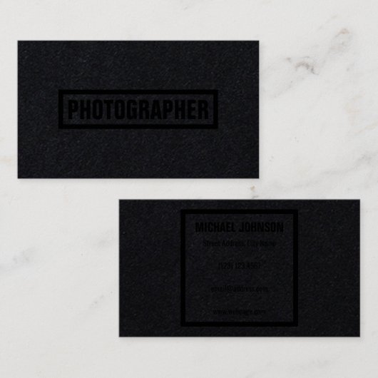 厚いフレームモダンなカバー黒の仲間 名刺 (正面/裏面)