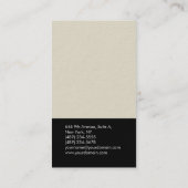 厚いプレーンエレガントミニマルモダンリスト 名刺 (裏面)