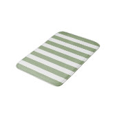厚い垂直ストライプセージと白ストライプの バスマット (アングル)