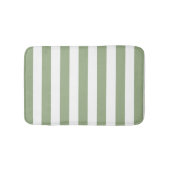 厚い垂直ストライプセージと白ストライプの バスマット (正面)