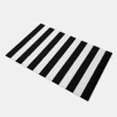 厚い垂直ストライプ白黒シックストライプの ドアマット (アングル)