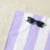 厚い垂直ストライプ薄紫名ストライプの ビーチタオル (インサイチュ)