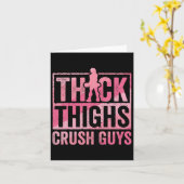 厚い太ももクラッシュガースジおもしろいムトレーニングボディービル カード (黄色い花)