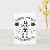 厚い太ももクラッシュガースジおもしろいムトレーニングボディービル カード (黄色い花)